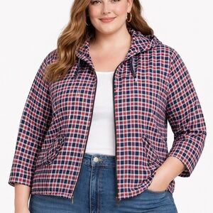 Vintage Classic Americana Preppy Plaid Old Money Lightweight Jacket